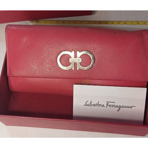 Salvatore Ferragamo Red Gancini Leather Wallet
